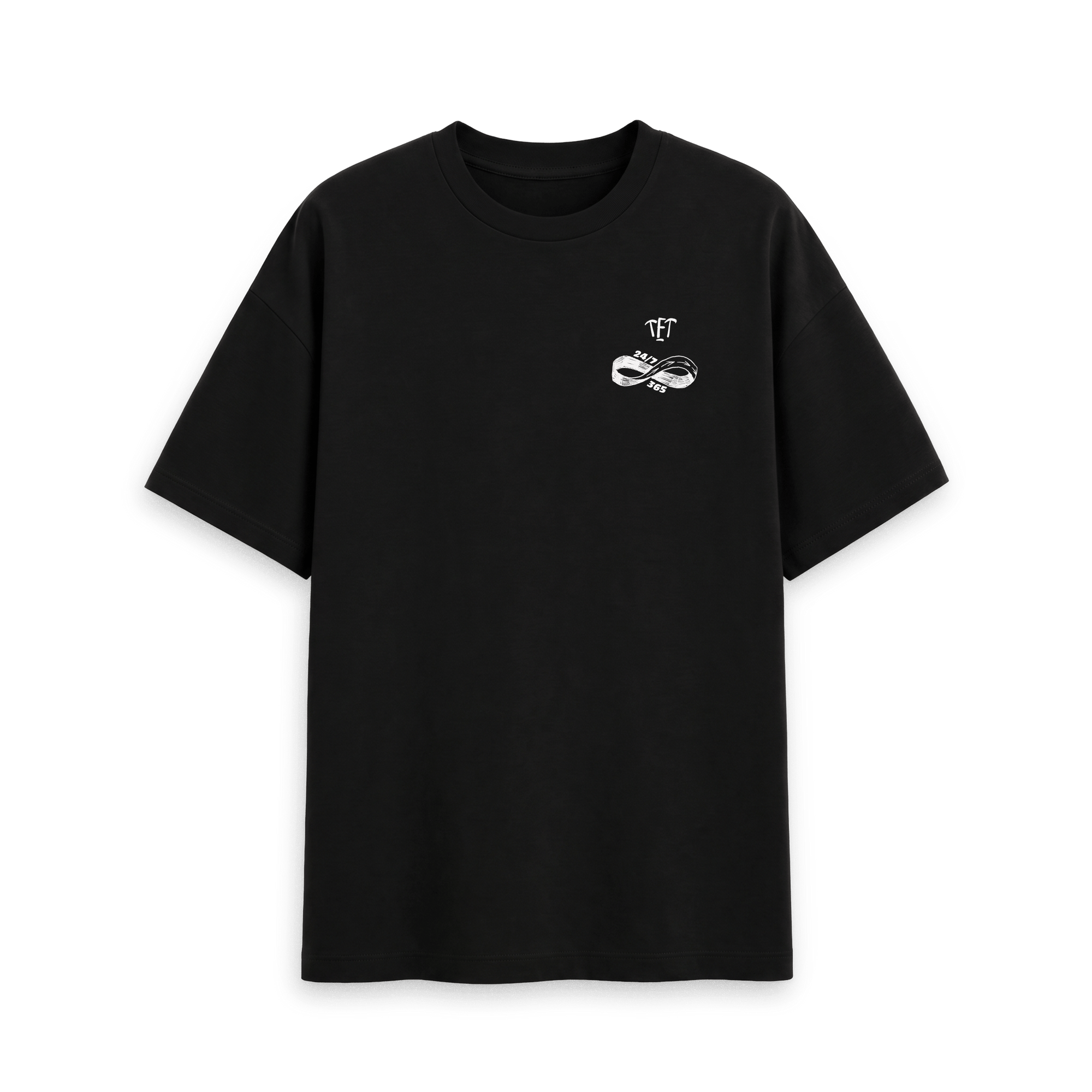 Black Printed T-shirt Front