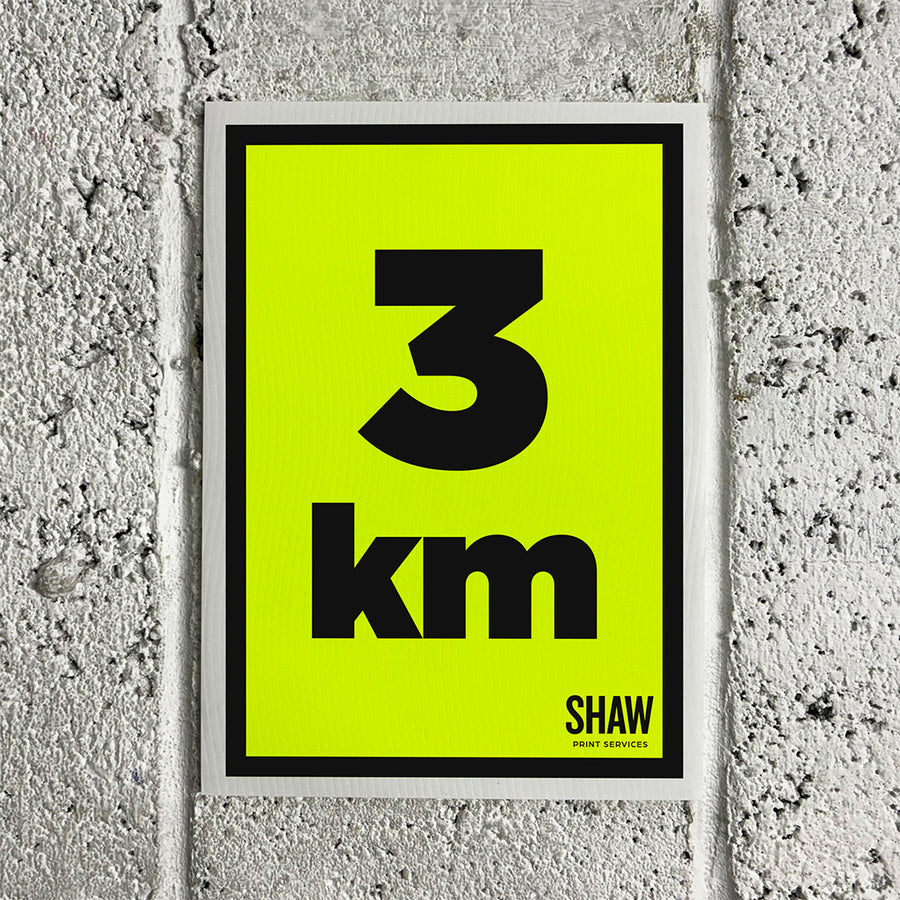 3KM Distance Marker Event Sign (Portrait)