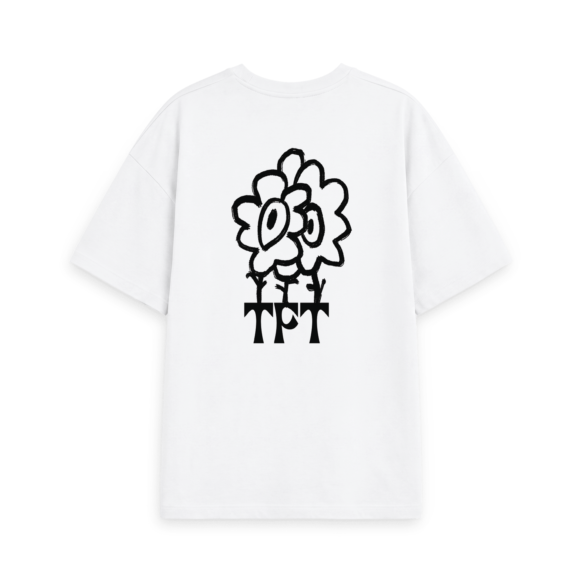 White Printed T-shirt Back