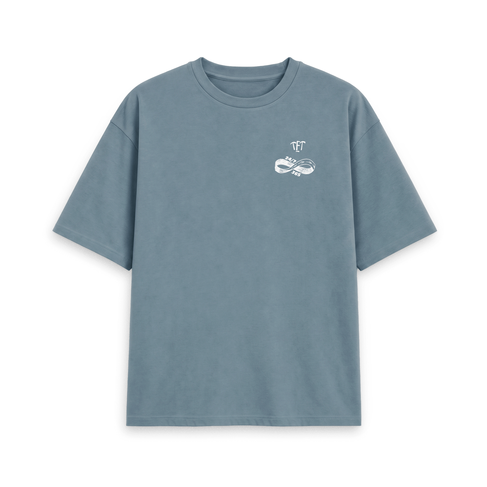 Stone Blue Printed T-shirt Front