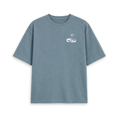 Stone Blue Printed T-shirt Front