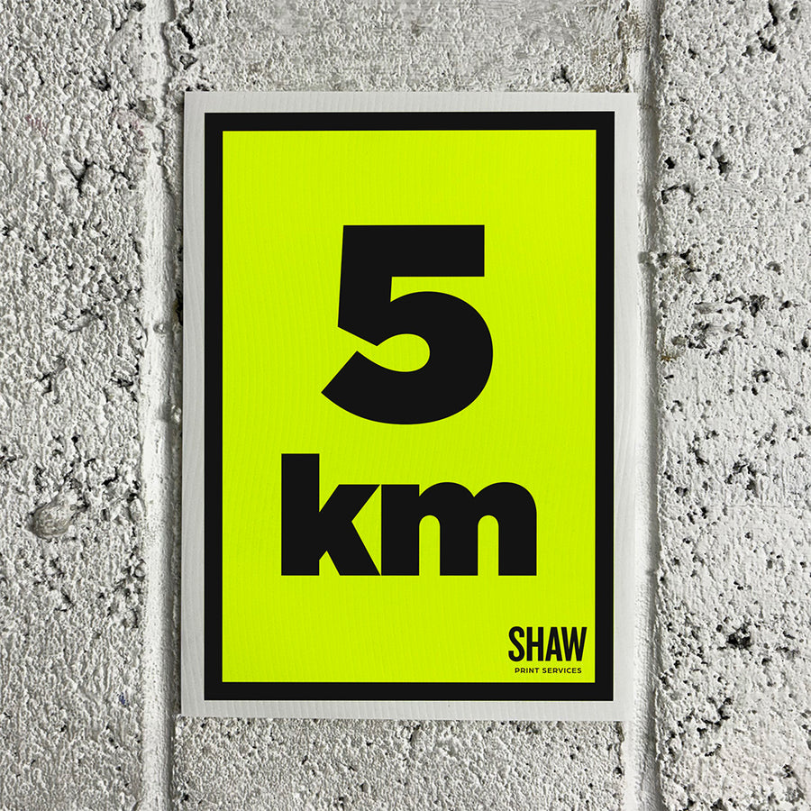 5KM Distance Marker Event Sign (Portrait)