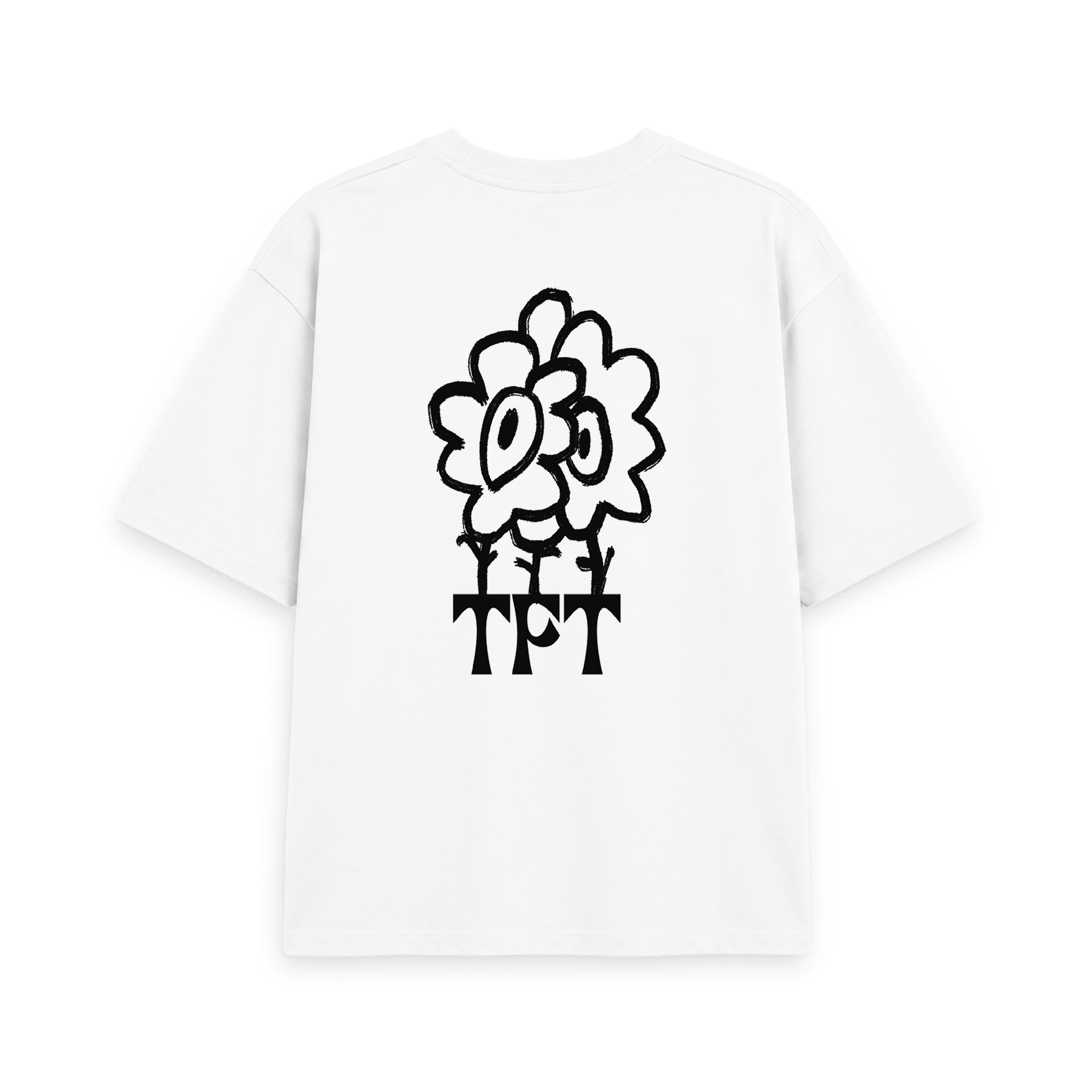 White Printed T-shirt Back