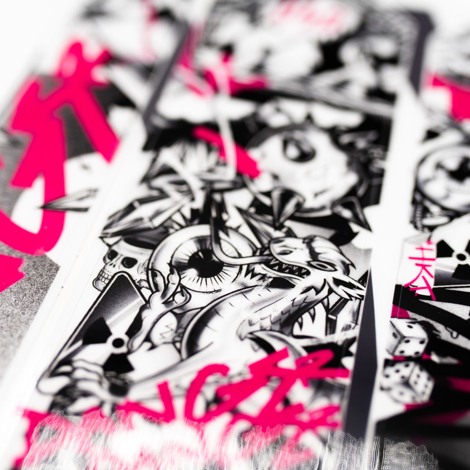 Classic Chaos Bike Frame Protection Kit with a dragon design and pink writing.