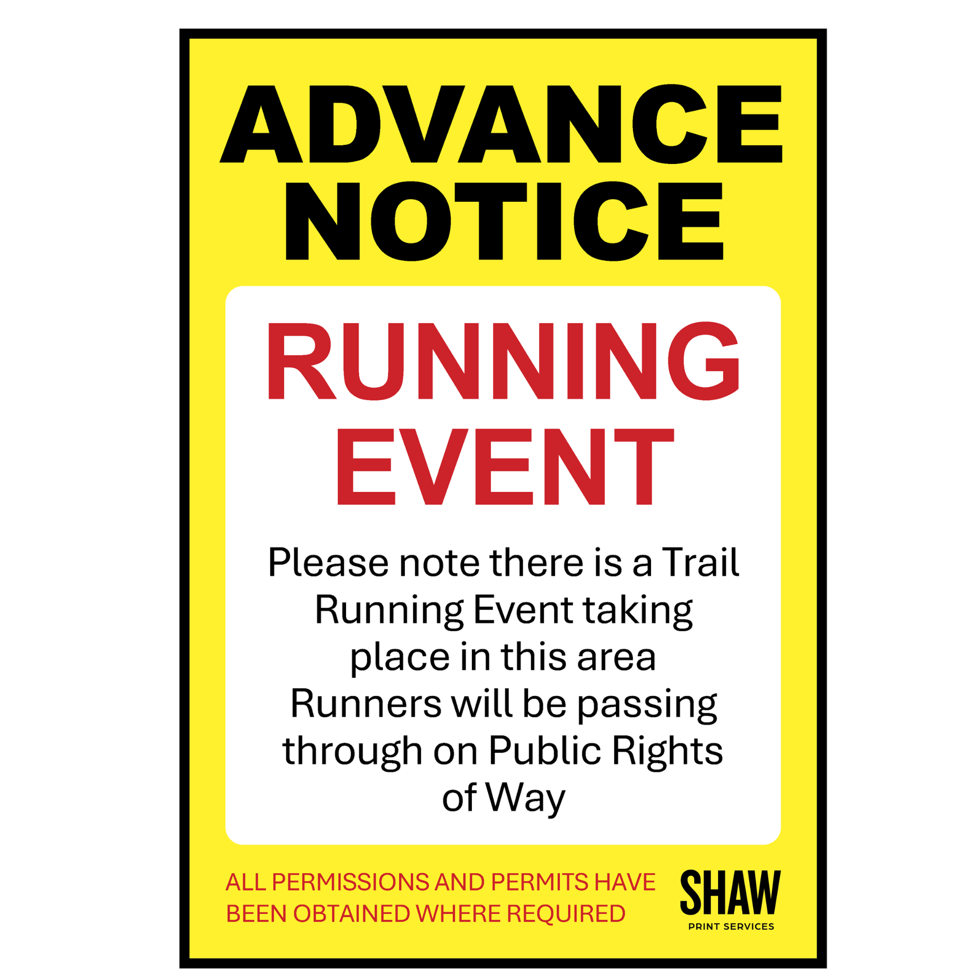 Advance Notice Running Event (Portrait)