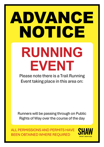 Advance Running Event Date Custom Sign