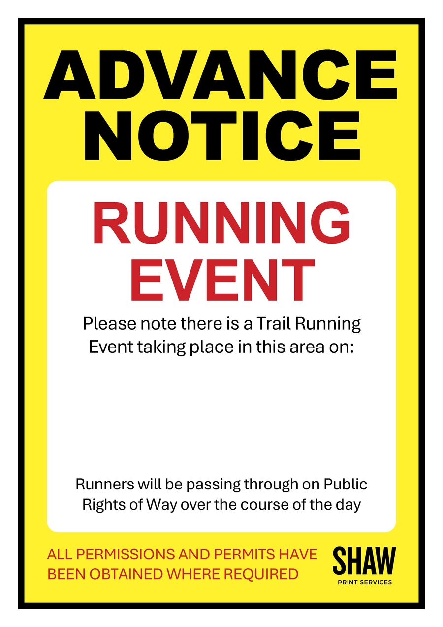 Advance Running Event Date Custom Sign 