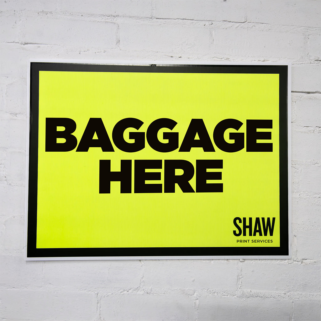 Baggage Here Sign