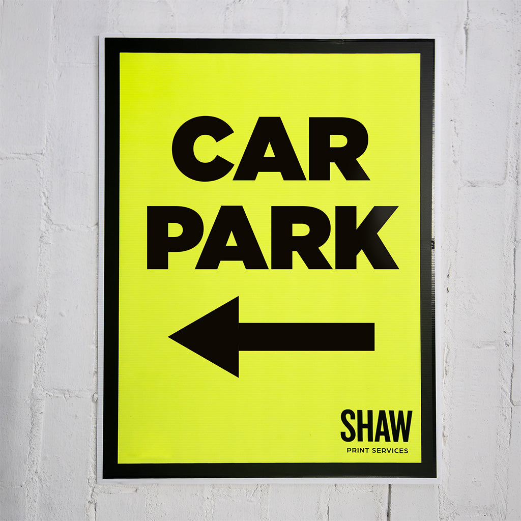 Car Park Left Arrow Event Sign