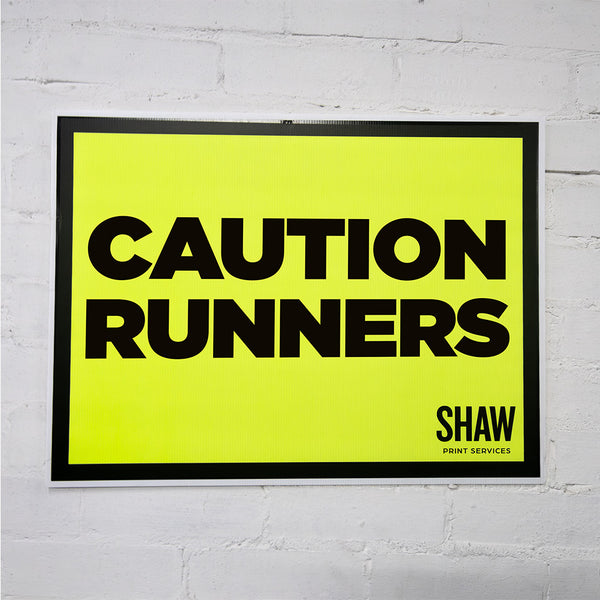 Caution Runners Event Sign (Landscape) - HKT Products