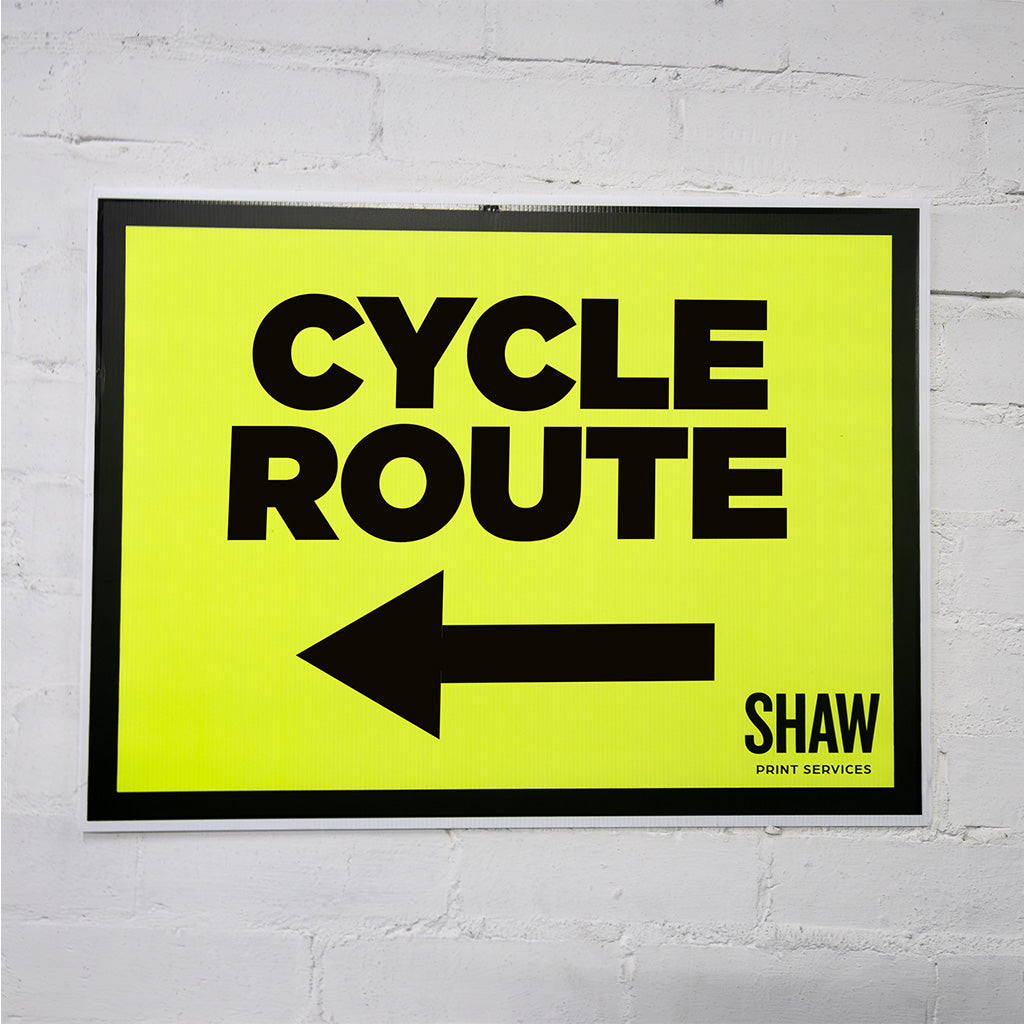 Cycle Route Left Arrow Event Sign
