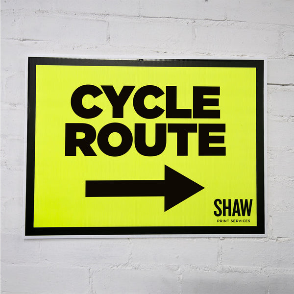 Cycle Route Right Arrow Event Sign (Landscape) - HKT Products