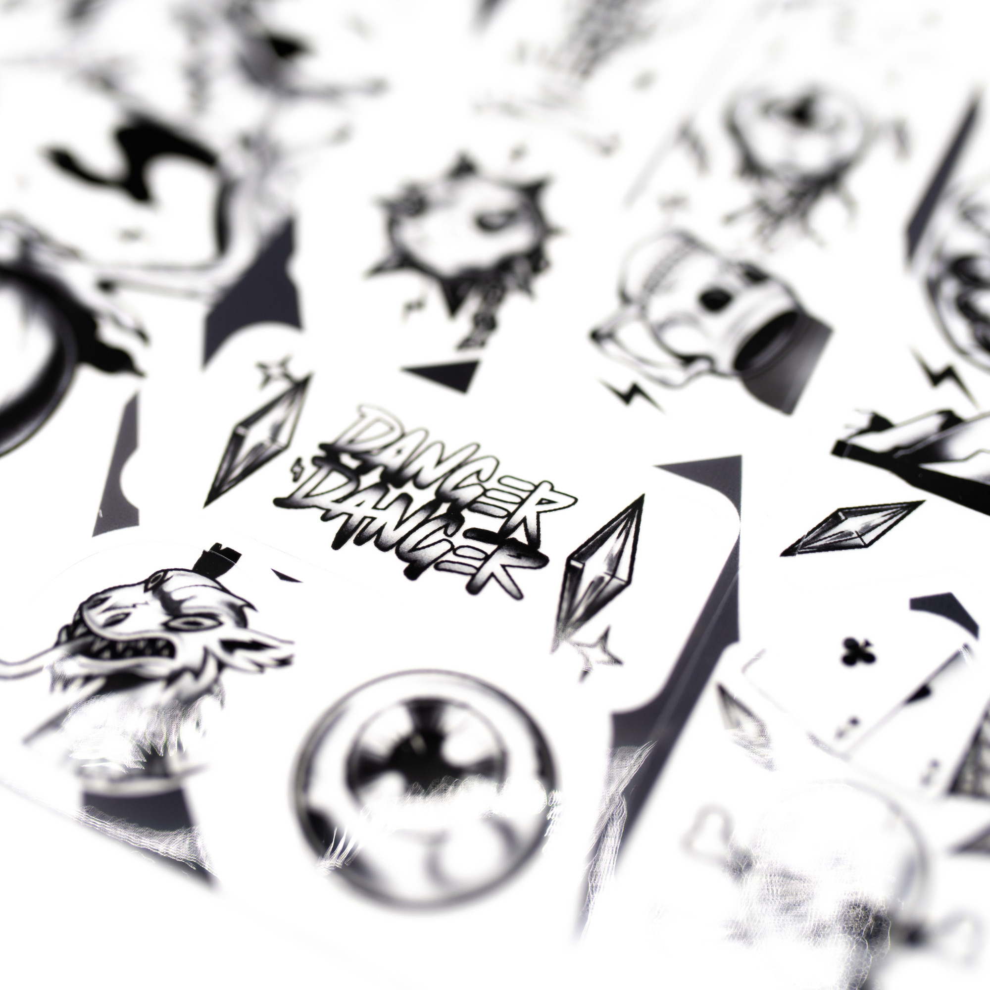 Collection of black and white bicycle frame designs on a white background.