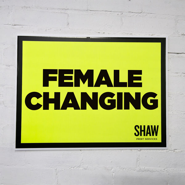 Female Changing Event Sign (Landscape) - HKT Products