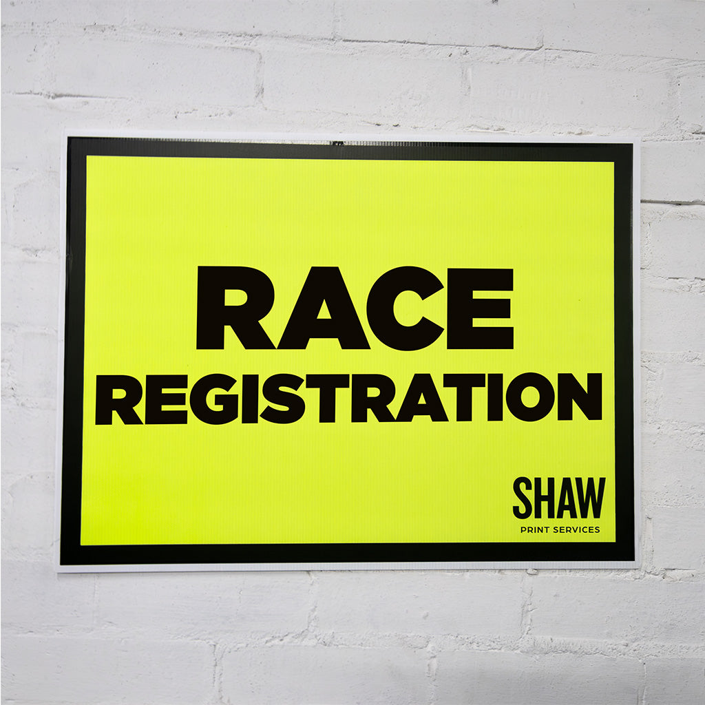 Race Registration Area Sign
