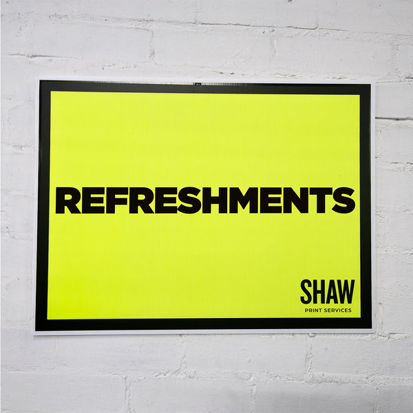Refreshment Direction Sign Refreshments Event Sign (Landscape) - HKT Products
