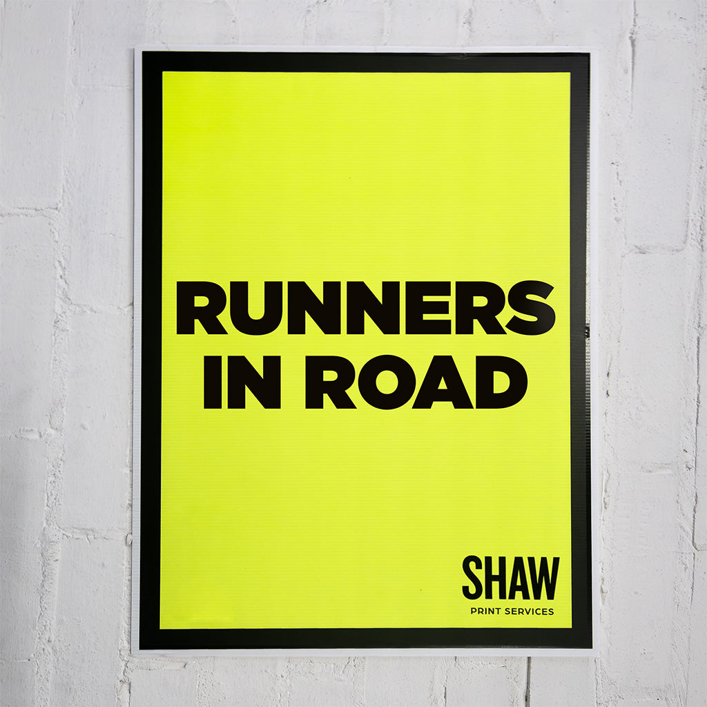 Runners In Road Event Sign (Portrait)