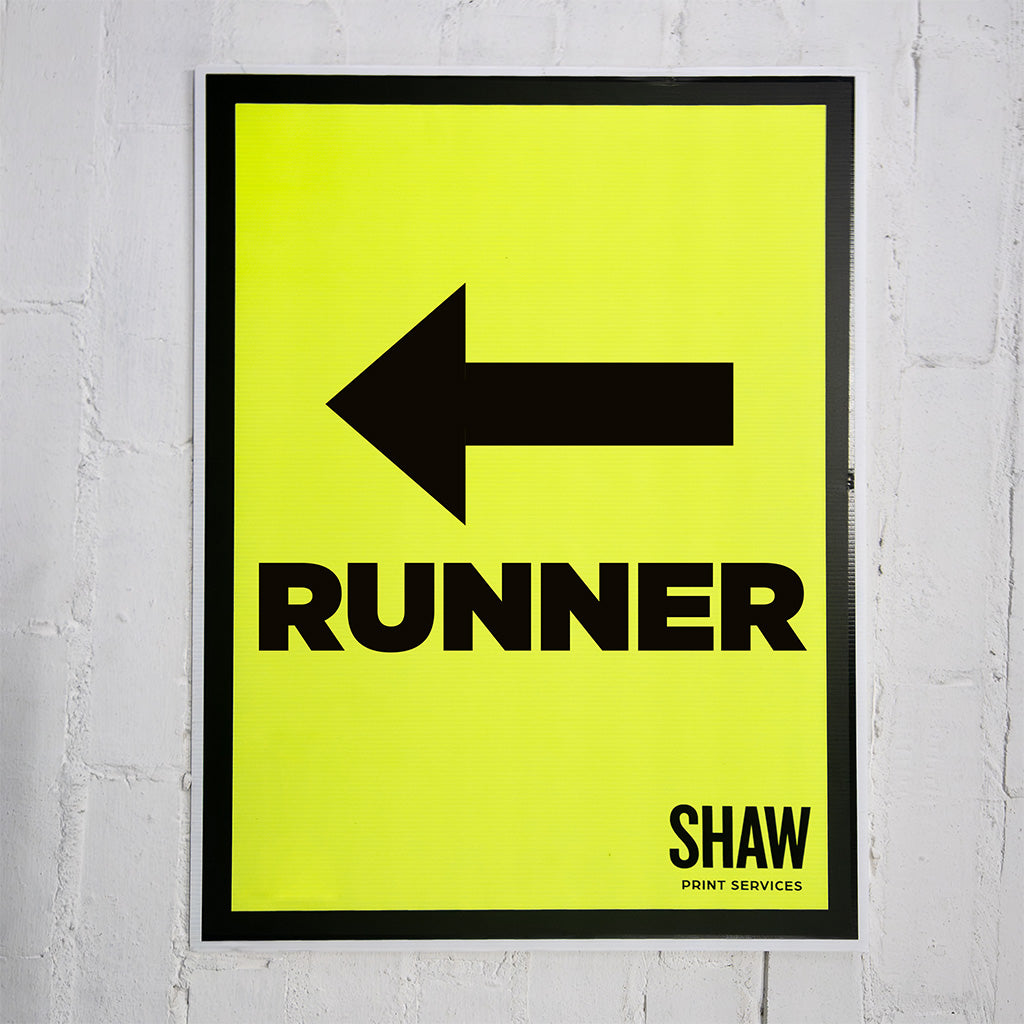 Runner Left Arrow Event Sign