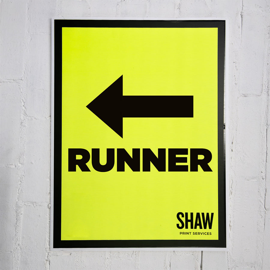 Runner Left Arrow Event Sign 