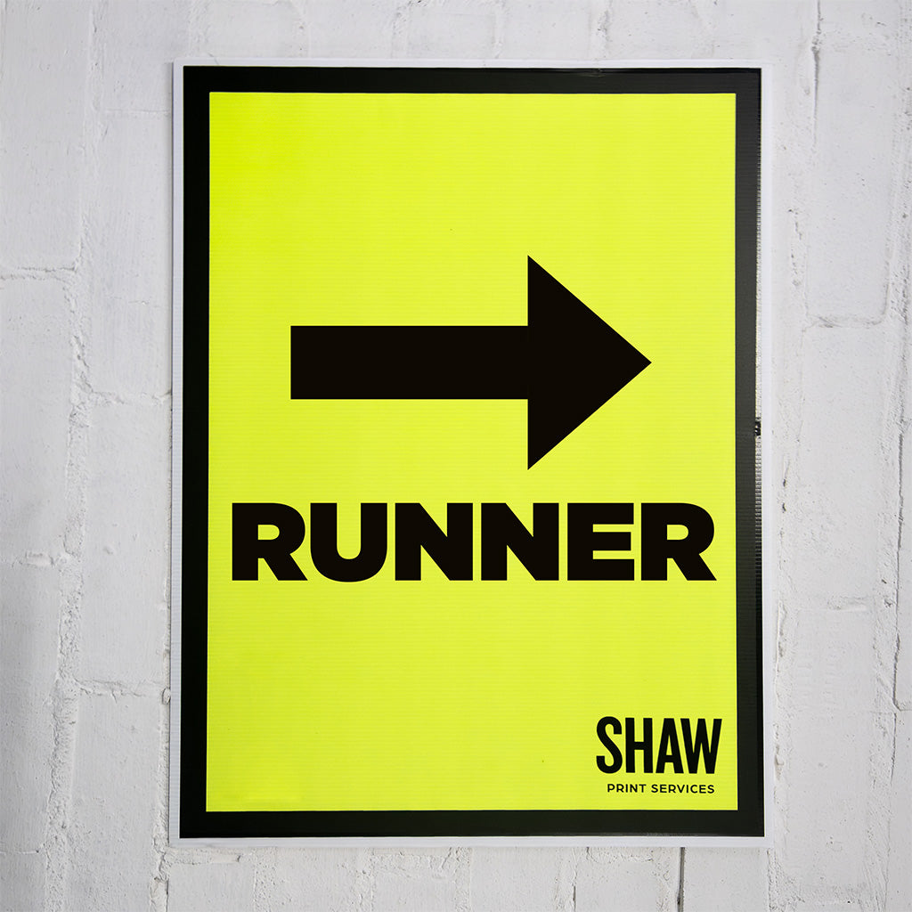 Runner Right Arrow Event Sign