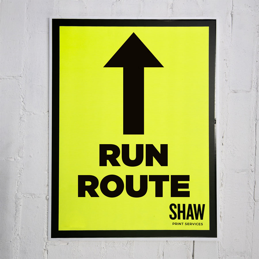 Run Route Arrow Up Event Sign 