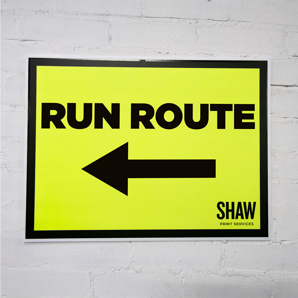 Run Route Left Sign