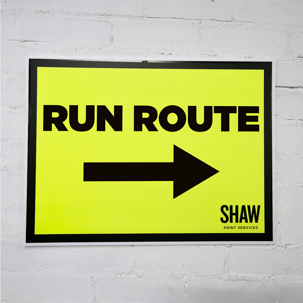 Run route right event sign