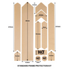 Measurement chart of a standard frame protection kit with HKT branding.