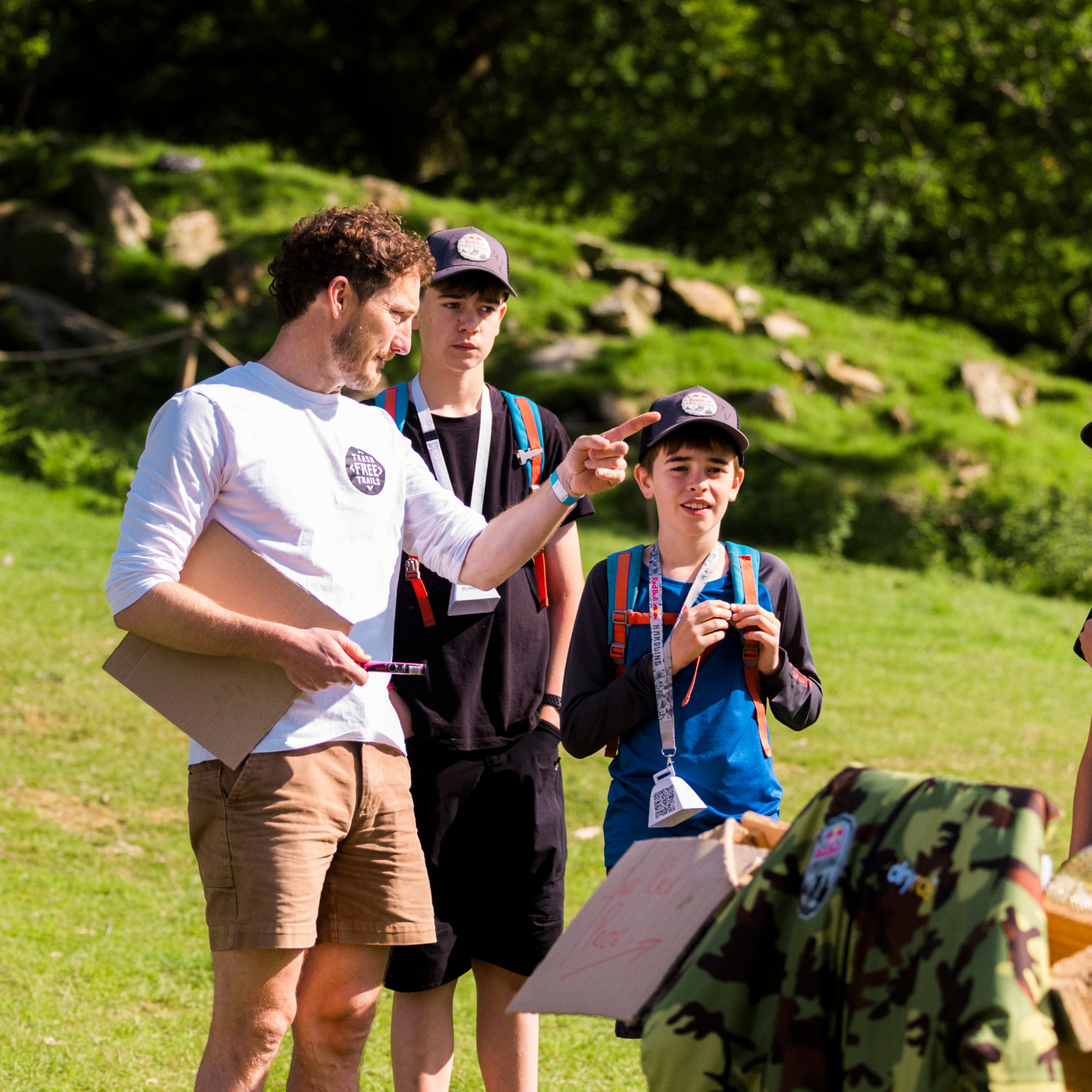 Trash Free Trails Logo Long Sleeve Tee White