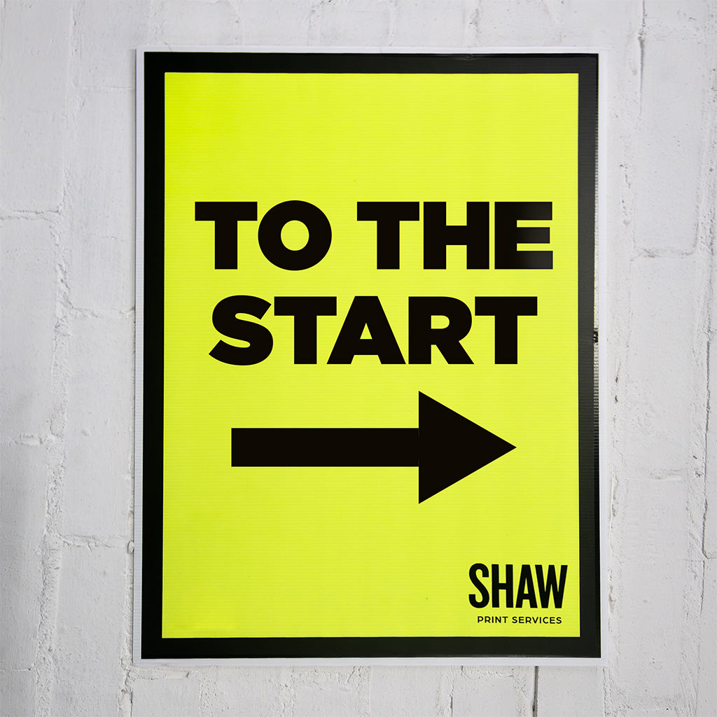 To The Start Right Arrow Event Sign