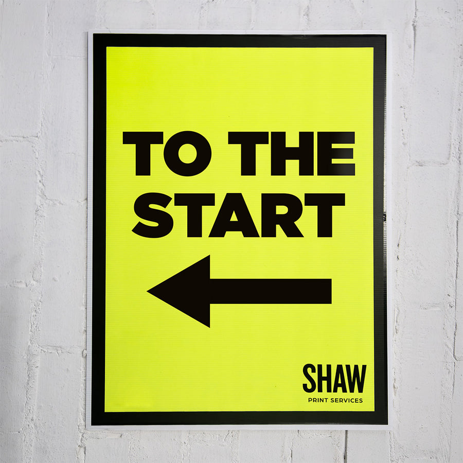To The Start Left Event Sign 