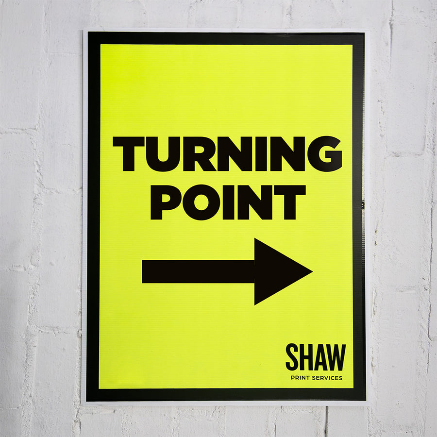 Turning Point Right Arrow Event Sign 