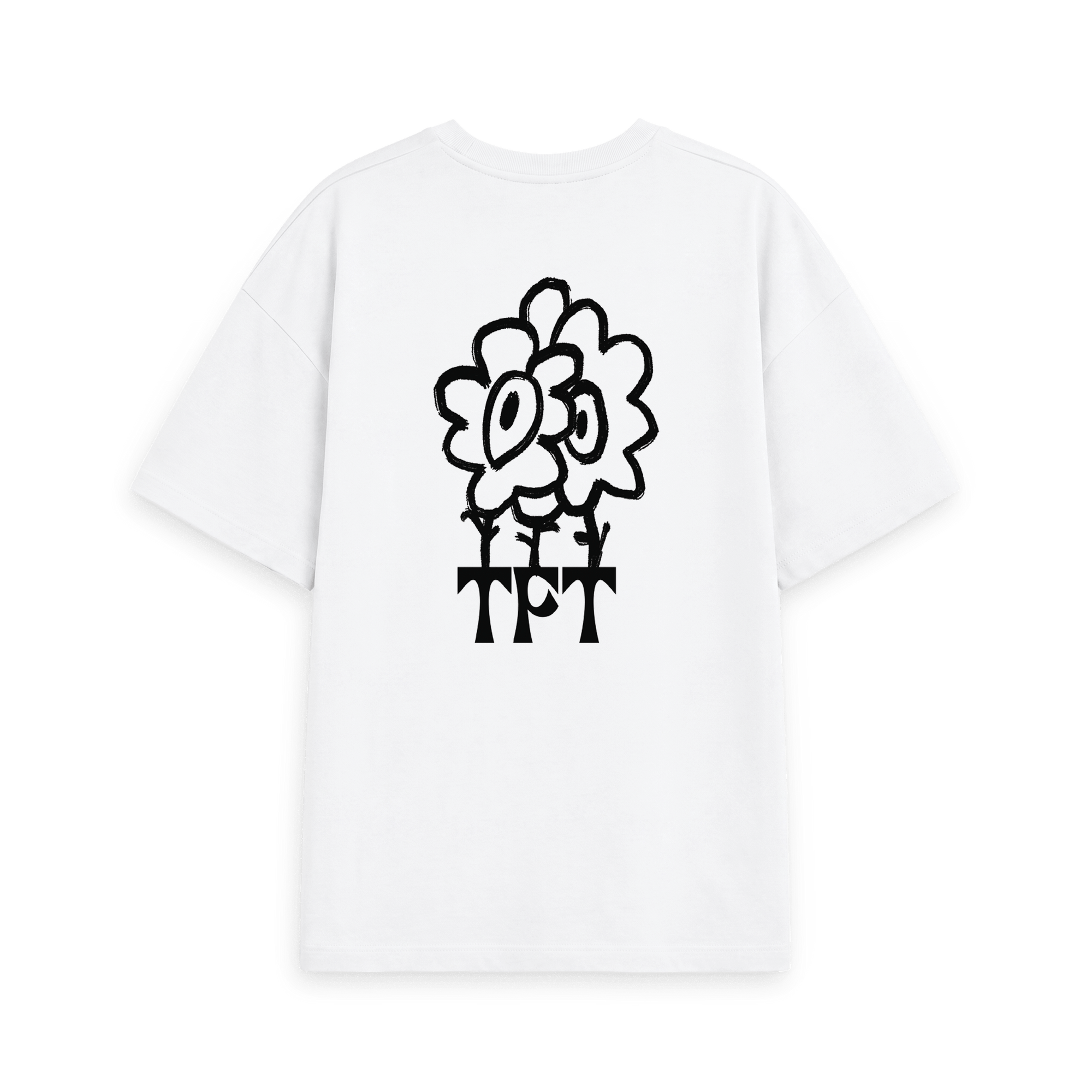 White Printed T-shirt Back