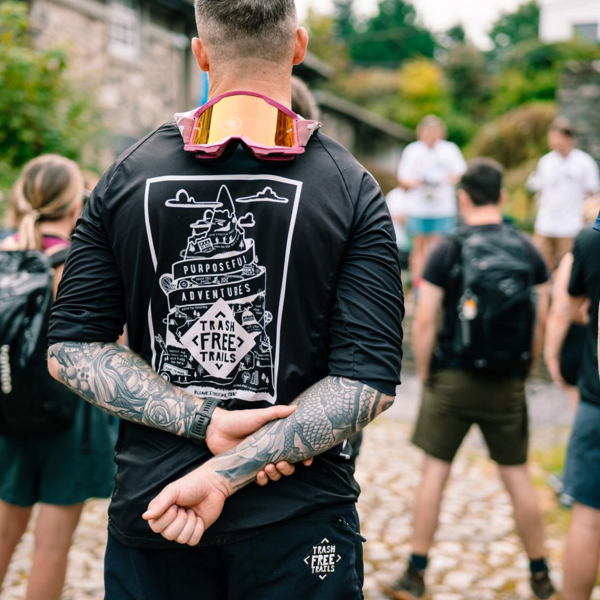 Trash Free Trails Endura Purposeful Adventure Long Sleeve Riding Jersey