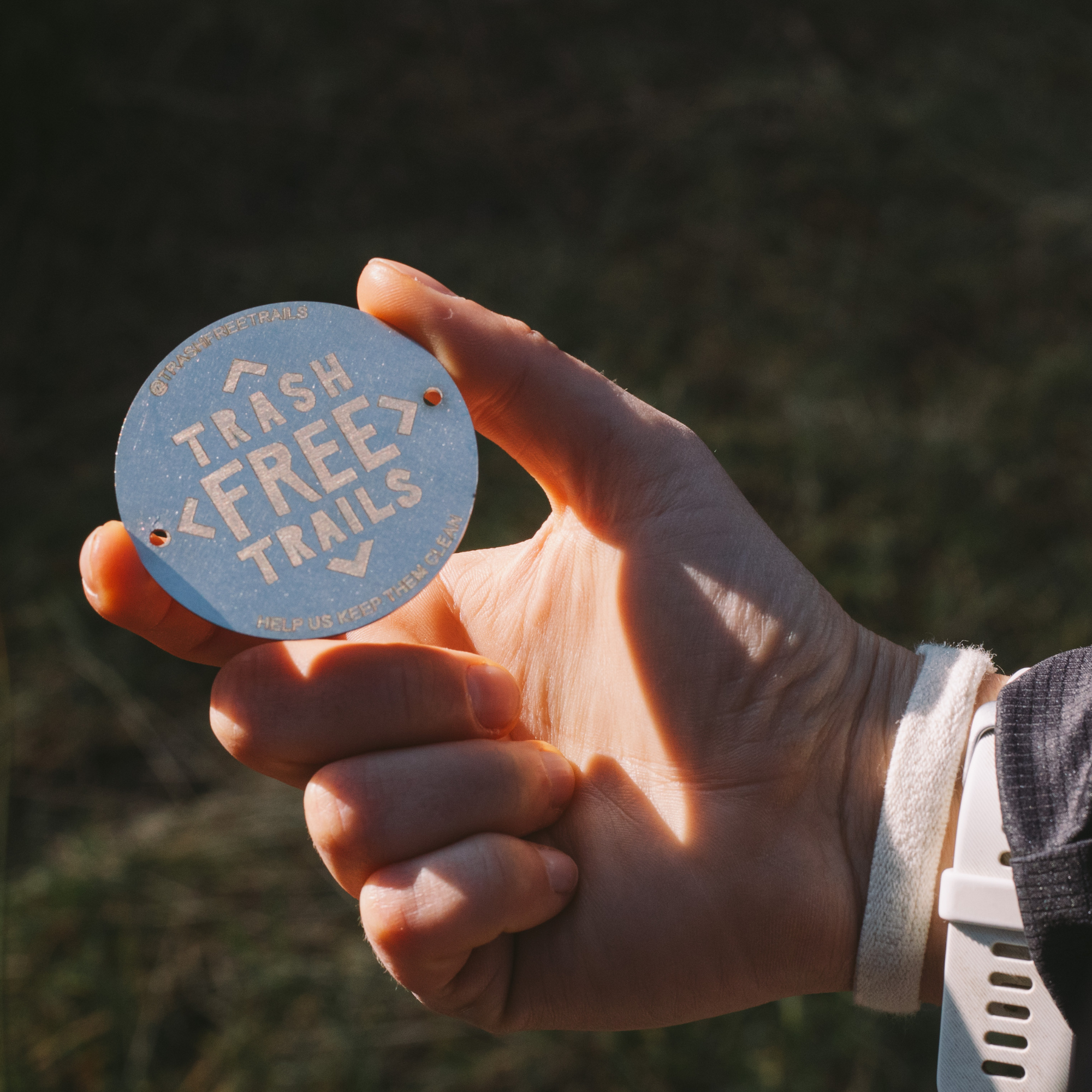 Trash Free Trails Stainless Waymarker