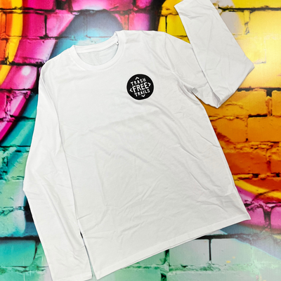Trash Free Trails Logo Long Sleeve Tee White
