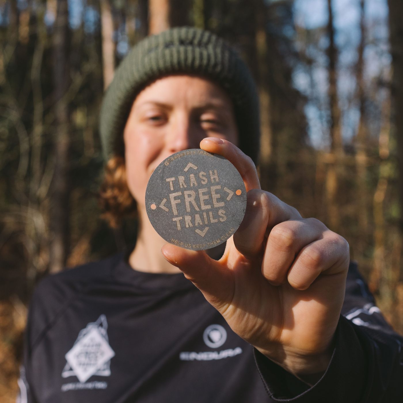 Trash Free Trails Stainless Waymarker