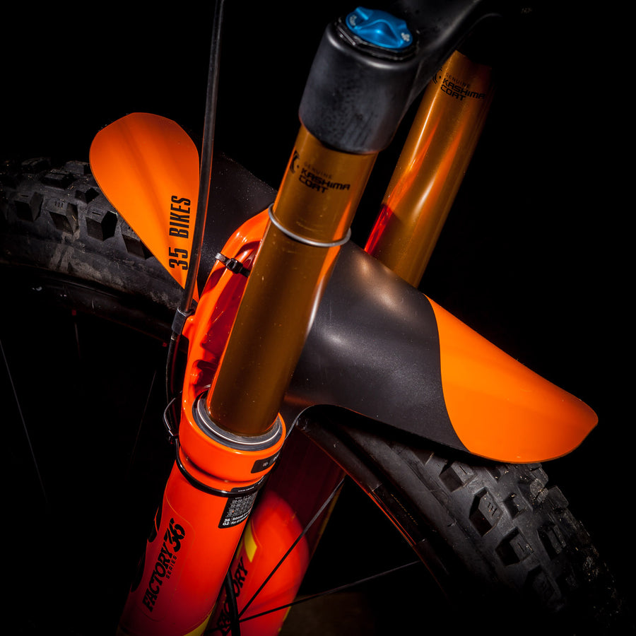 35Bikes XL Classic Front Mudguard Orange - Made In the UK