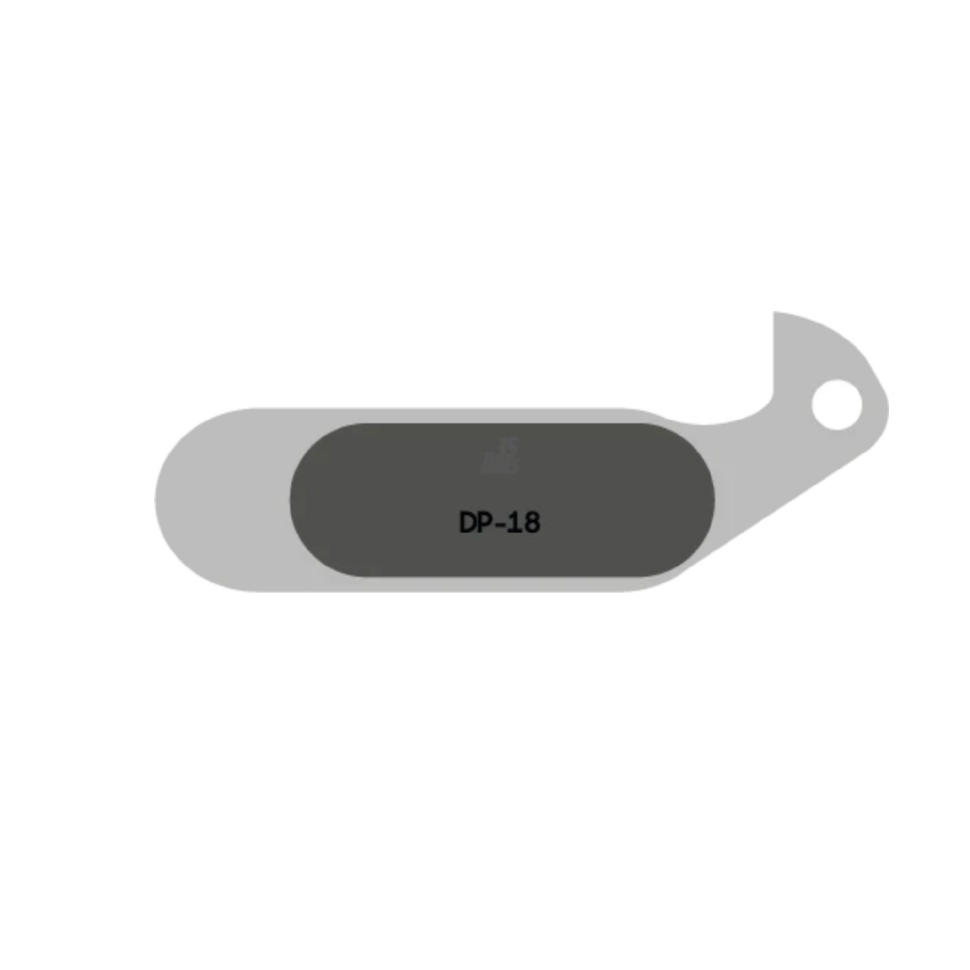 DP18 brake pad on a white background.