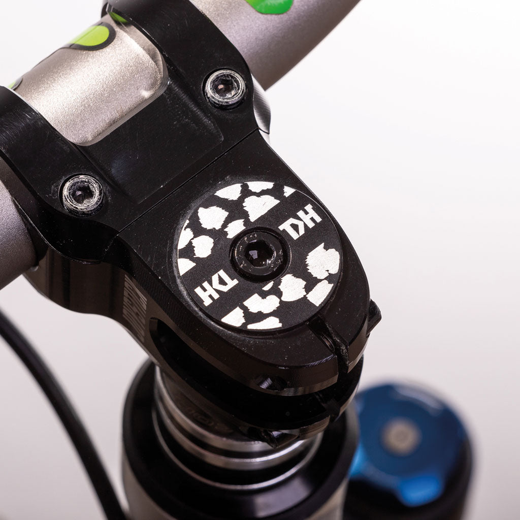 Wild Style Black Stripe Stem Cap with Black Bolt.